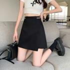 Buckled Cutout Mini A-line Skirt