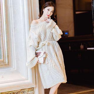 Chunky Knit Dress With Sash