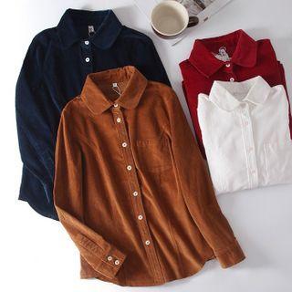 Long Sleeve Pocket Front Corduroy Shirt