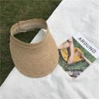 Woven Straw Sun Visor As Shown In Figure - One Size