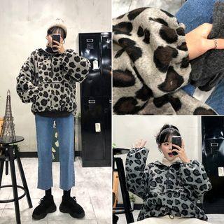 Leopard Knit Anorak Hoodie