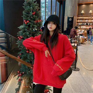 Embroidered Pullover Red - One Size