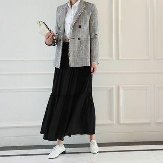 Tassel-trim Checked Jacket