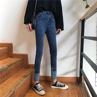 Two-tone Cropped Skinny Jeans
