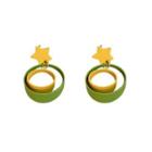 Star Hoop Alloy Dangle Earring 1 Pair - Pink & Yellow & Green - One Size