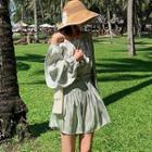 One-shoulder Balloon-sleeve Mini A-line Dress