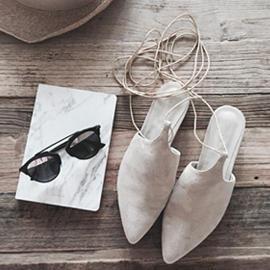 Faux-suede Mules