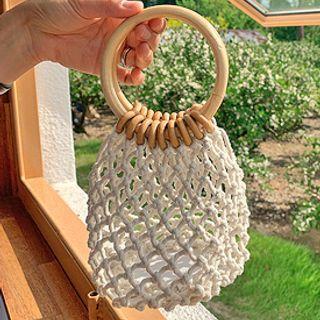 Hoop-handle Net Tote Ivory - One Size
