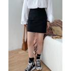 Plus Size Plain Pencil Miniskirt