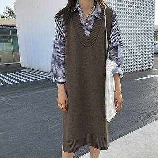 Sleeveless Knitted Midi Dress