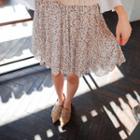 Floral Pattern Mini Pleated Skirt
