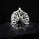 Engraved Sterling Silver Blue Sapphire Ring