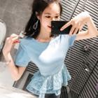 Lace Hem Short-sleeve T-shirt