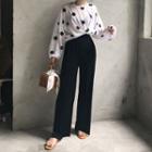 Dotted Long-sleeve T-shirt / Wide Leg Pants