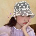 Floral Print Lace Bucket Hat