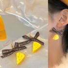 Cheese Earring 1 Pair - 1235a# - Coffee & Yellow - One Size