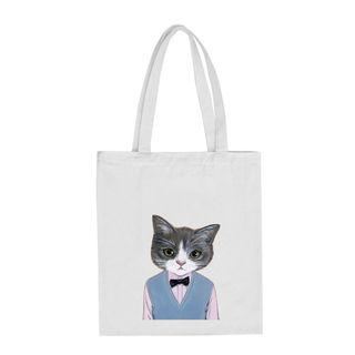 Cat Printed Canvas Shopper Bag