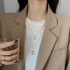 Layered Coin Pendant Necklace Necklace - Gold - One Size