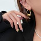 Rhinestone Hoop Earring 1 Pair - Earring - Gold - One Size