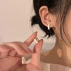 Glaze Alloy Hoop Earring 1 Pair - D507 - White - One Size