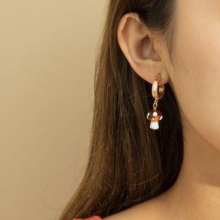 Mushroom Drop Earring 2233 - 1 Pair - Gold - One Size