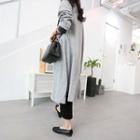 Open-front Slit-side Maxi Cardigan