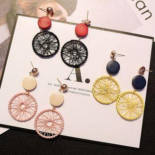 Woven Disc Dangle Earring