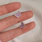 Butterfly Stud Earring 1 Pair - Purple - One Size