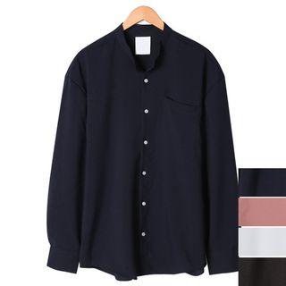Mandarin-collar Dress Shirt