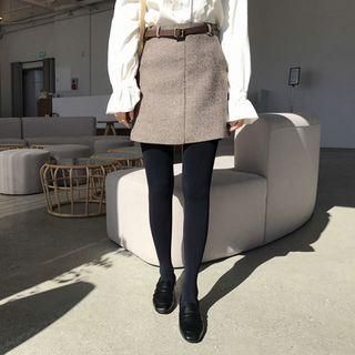 Zip-back M Lange Mini Skirt With Belt