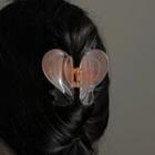 Heart Alloy Hair Clamp 2140a - Tangerine & Transparent - One Size