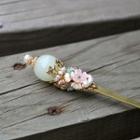 Retro Freshwater Pearl Bead Floral Hair Pin / Hair Stick