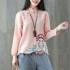 Traditional Chinese Long-sleeve Embroidered Top