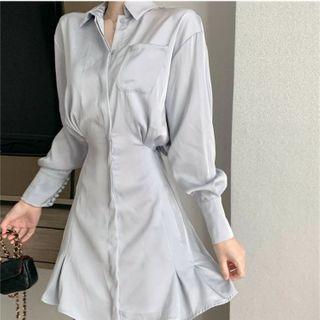 Long-sleeve Mini Mermaid Shirt Dress