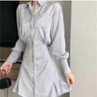 Long-sleeve Mini Mermaid Shirt Dress