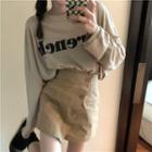 Lettering Print T-shirt / Asymmetrical Culottes