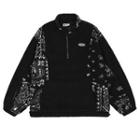 Paisley Print Panel Faux Shearling Pullover
