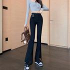 Flared Mid Rise Jeans / Waist Chain
