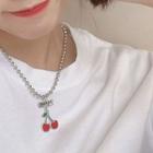 Alloy Cherry Pendant Necklace Cherry - One Size