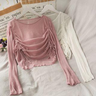 Drawstring Crop Light Top In 5 Colors