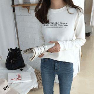 Letter-printed Textured T-shirt