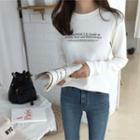Letter-printed Textured T-shirt
