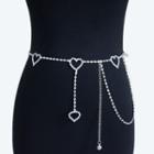 Rhinestone Heart Chain Belt As Shown In Figure - One Size