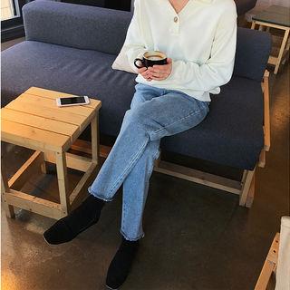 Relaxed-fit Fray-hem Jeans