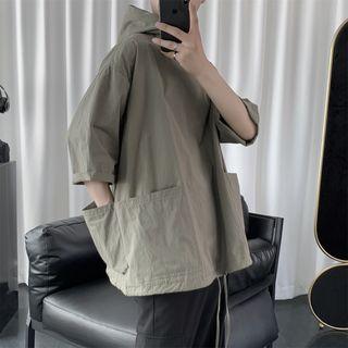 Elbow-sleeve Cargo Hoodie