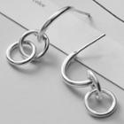 925 Sterling Silver Hoop Dangle Earring 1 Pair - S925 Silver Earrings - One Size