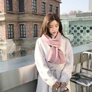 Long Faux-fur Coat With Sash Ivory - One Size