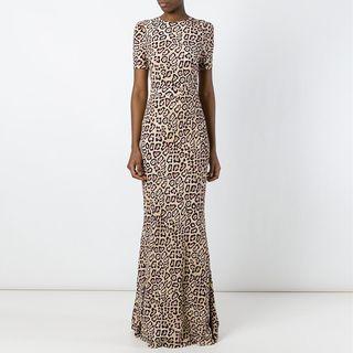 Short-sleeve Backless Maxi Sheath Dress