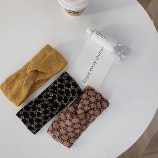 Patterned Knit Criss Cross Headband