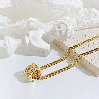 Rhinestone Necklace 091 - Gold - One Size